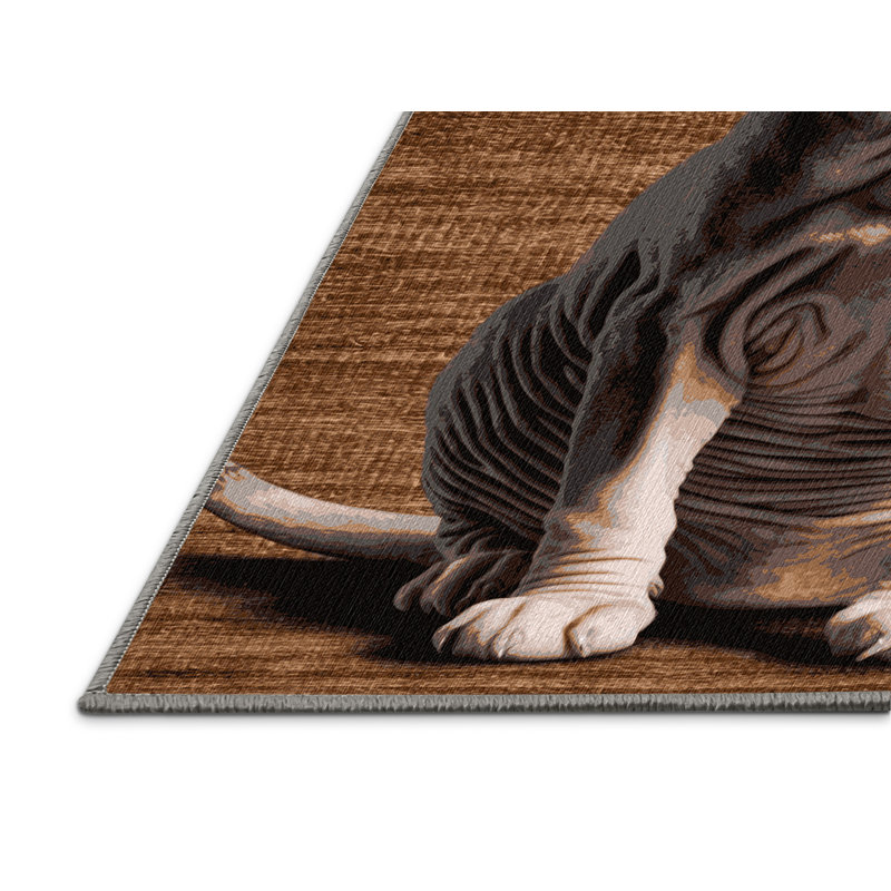 Washable Minskin Cats Area Rug, Square 8'