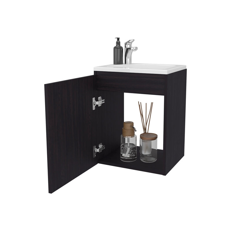 Meuble-lavabo avec lavabo et robinet intégrés, Marron foncé