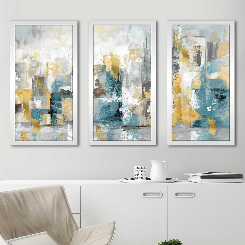 « city views i », reproduction de peinture à l’acrylique à multiples images, L 40,5 po x H 25,5 po x P 1 po