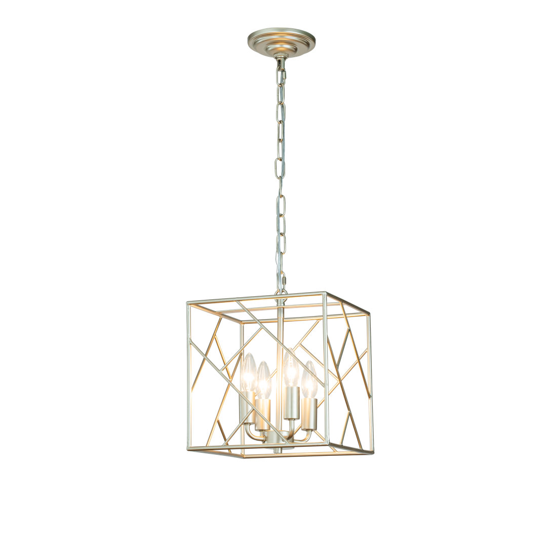Josifs 4-Light Modern Soft Gold Square Geometric Lantern Chandelier House of Hampton®