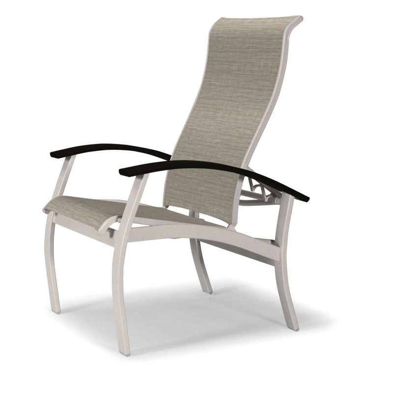 Chaise de patio Askar, Bristol taupe Sunbrella®, Noir, Neige texturée