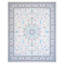 Tapis de sol vintage bleu à motif floral médaillon, lavable à la machine et antidérapant-803229686
