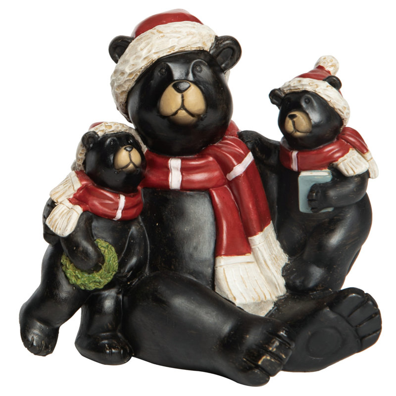 Figurine de Noël ours rustique