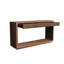 Console moderne cannelée à 2 tiroirs avec placage en bois naturel et canapé pour le salon, le couloir, l'entrée et le bureau-1122377876