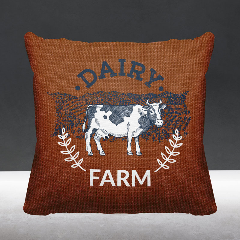 Oreiller intérieur / extérieur Bety Barnyard, L 19 po x H 19 po, Orange brûlé