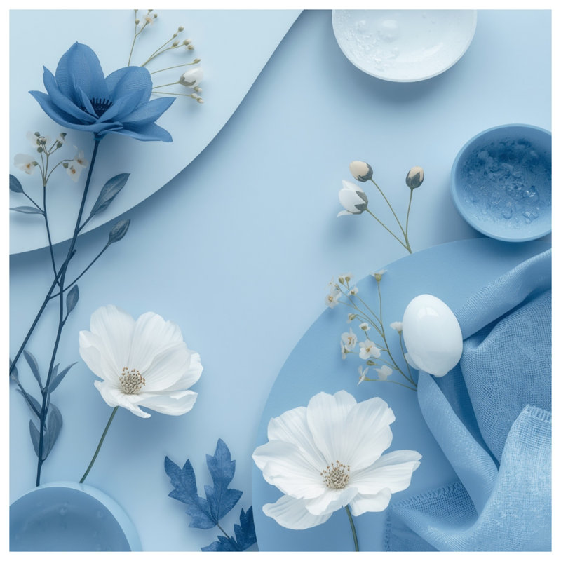 Blue Floral Arrangement Comforter, Twin