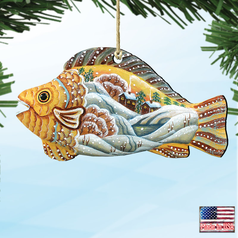 5'' Handmade Wood Hanging Figurine Ornament