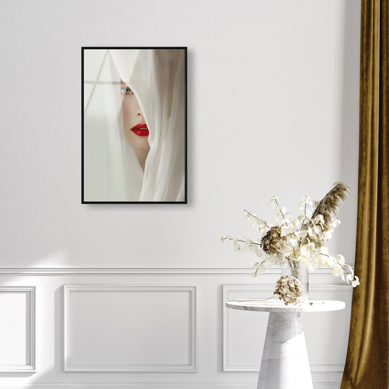 Secret Under Silk Print by Oliver Gal, 55"H x 37"W, Black Floater Frame