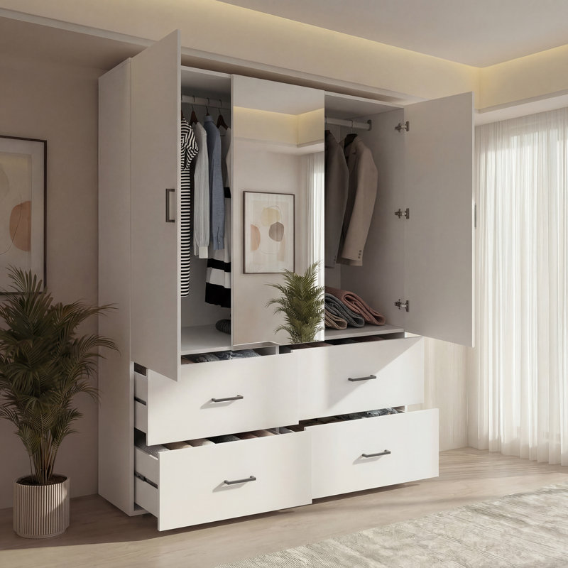 3 Door Glass Wardrobe