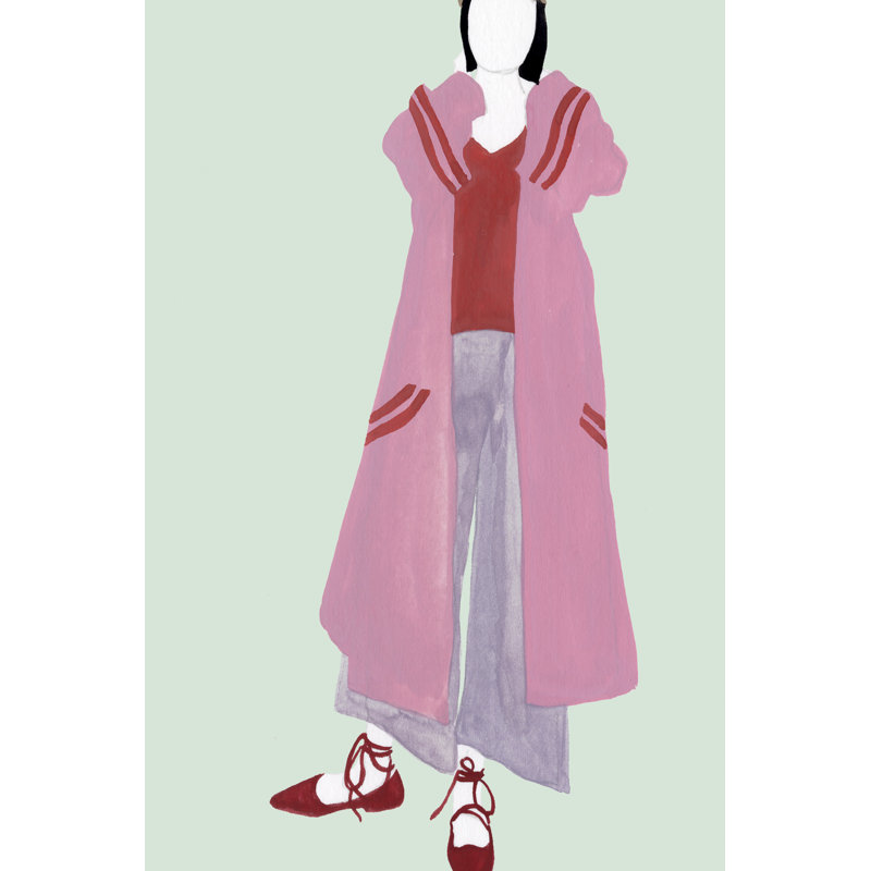 Standing Figure III by Melissa Wang - Painting Print, 122cm H x 81cm W, Black Floater Framed