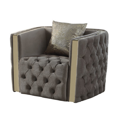 Doruk 43.6'' Velvet Armchair