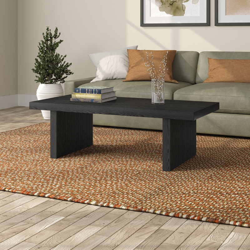 Aleona Wide Rectangular Coffee Table, Black
