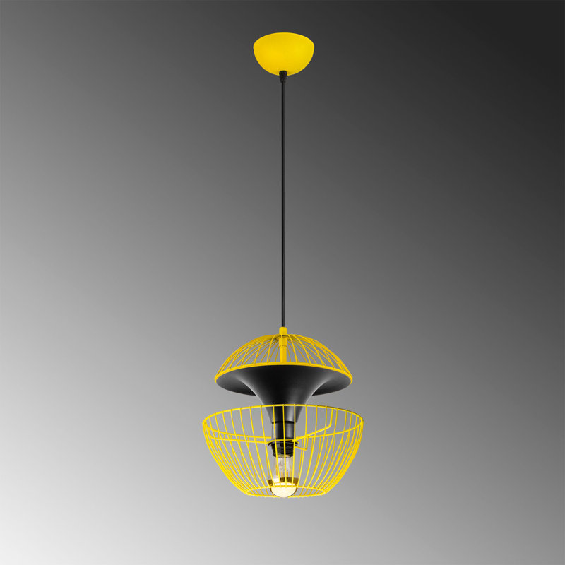 Luminaire suspendu sphère 3 lumières Milagros, Jaune