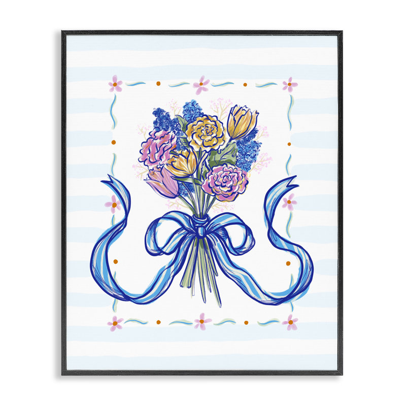 Ensemble de giclées encadrées Spring Spring Ribboned, par Connie Summers, H 14 po x l 11 po, Giclée encadrée noir minuit
