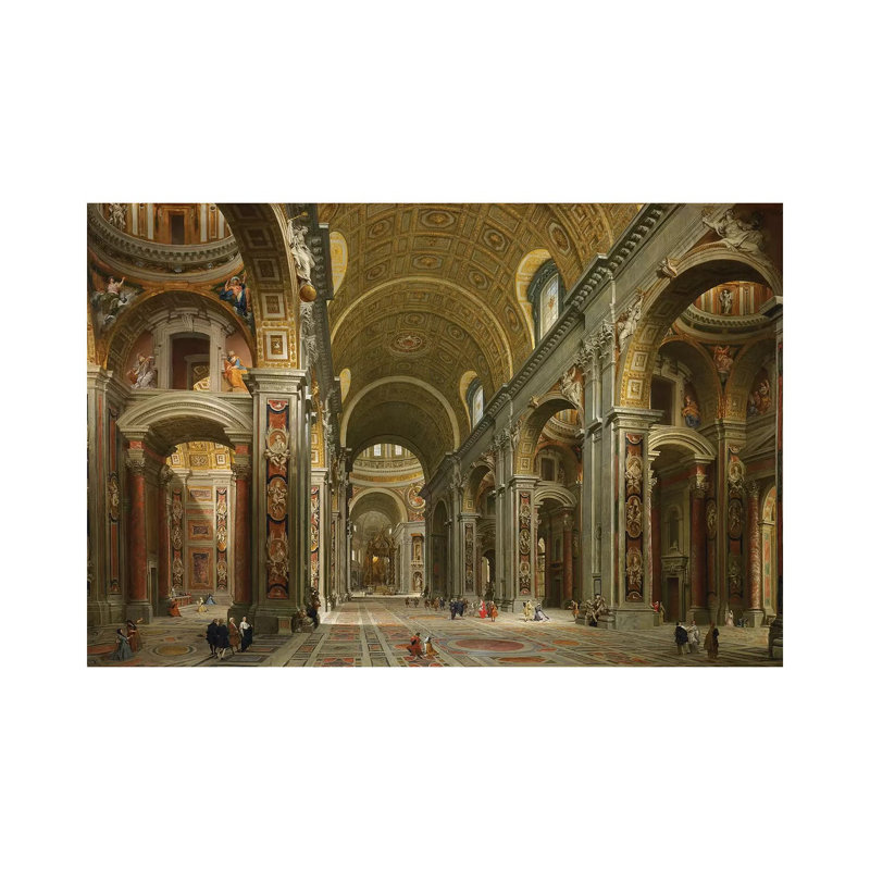 Interior Of St. Peter's, Rome, 1731 by Giovanni Paolo Panini - Wrapped Canvas Print, 20.32 cm H x 30.48 cm W