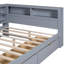 Lit de jour en bois avec 2 tiroirs de couleur grise et tiroirs de charge, tablette de rangement pour lit double-524966624