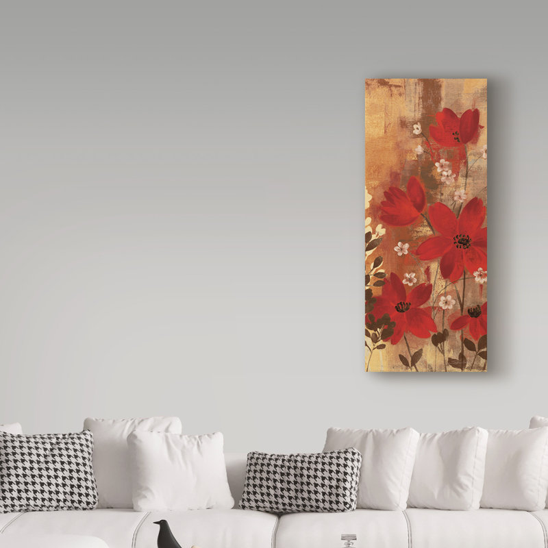 " Floral Symphony Red I " by Silvia Vassileva, 32" H x 14" W x 2" D