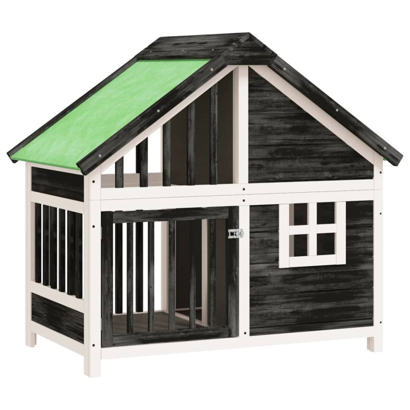 Glenloft Wood Dog House, Grey/White