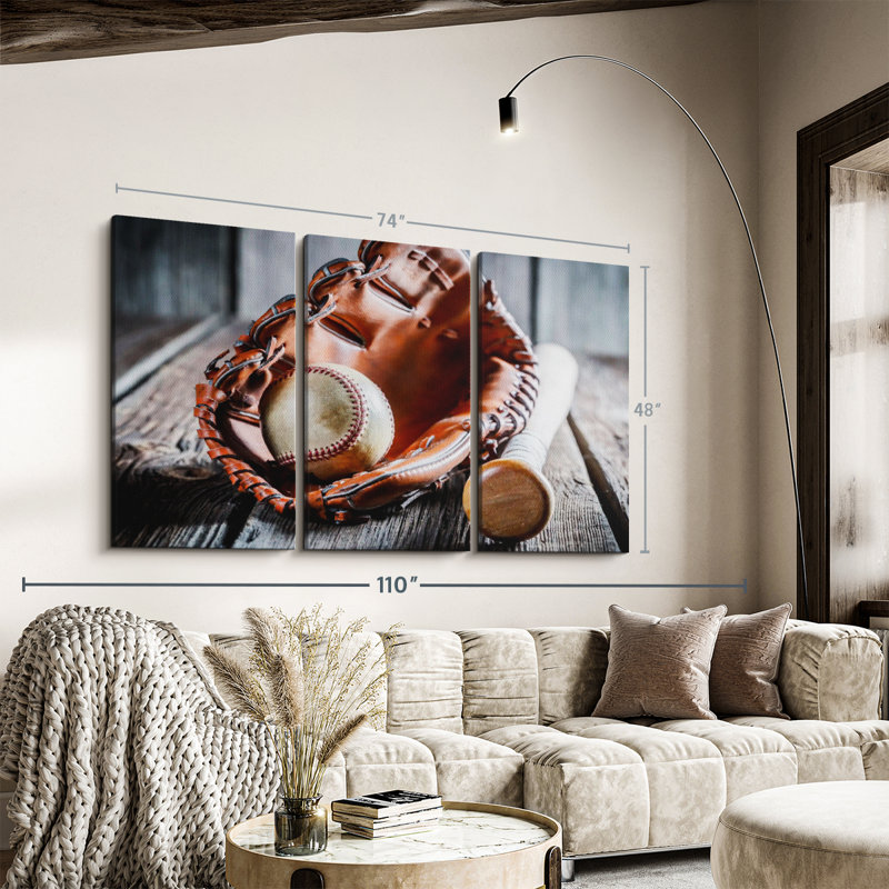«Baseball Basics» sur toile, H 48 po x l 74 po x P 1,25 po