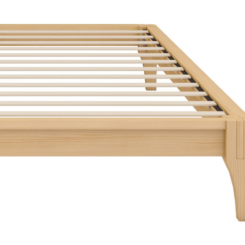 Wood Platform Bed Frame, With Wood Slat Support, Natural
