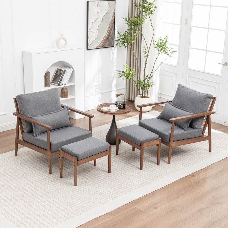Fauteuil avec repose-pieds Juntier, Gris