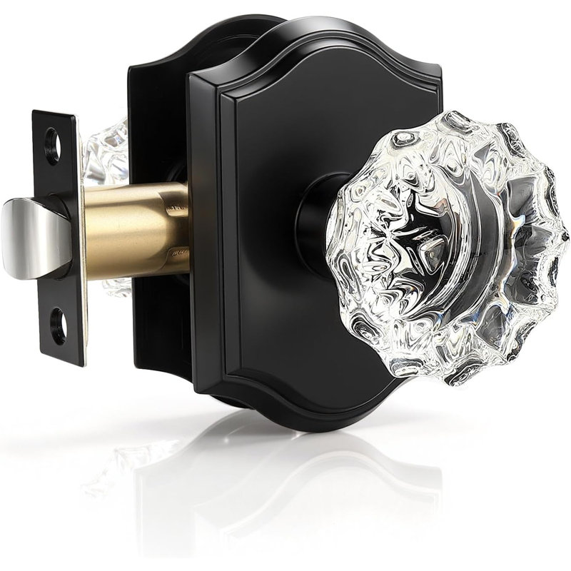 Passage Glass Door Knobs Interior, Matte Black
