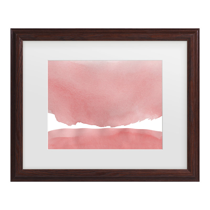 Art encadré Amini54 Minimal Pink Abstract 04, Cadre noyer, H 13,75 po x l 16,75 po