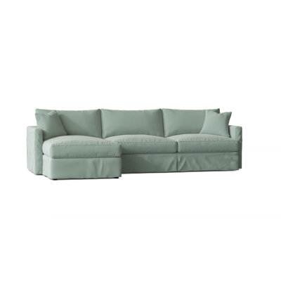 Canapé et méridienne de 307 cm de largeur avec coussins en coton et duvet Hartig