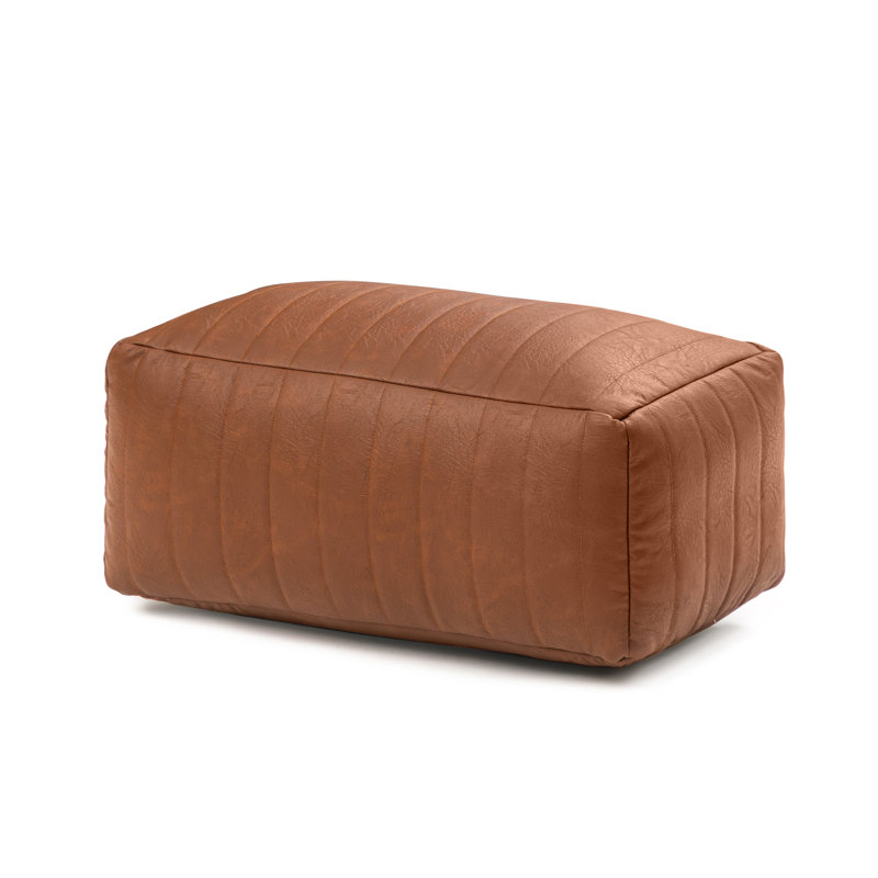 Adelene Jae Florence Footrest - 20X12X10, Faux Leather, Camel