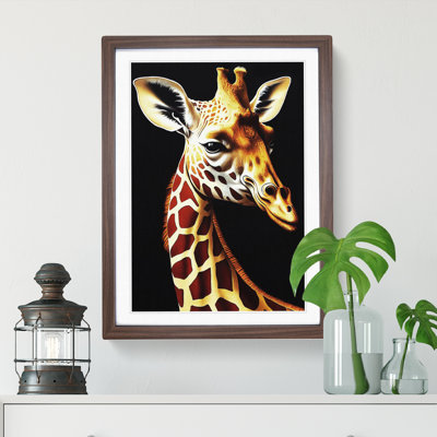 Pretty Giraffe 1 Piece Single Picture Frame Wall Art