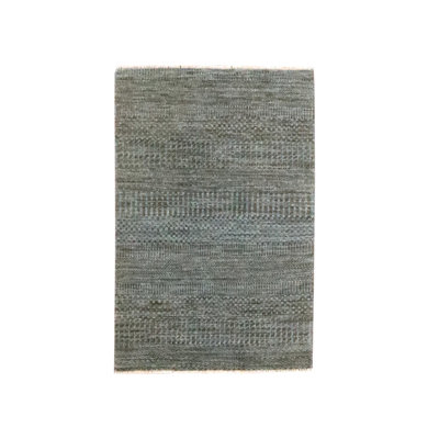 Tapis moka 2 pi x 3 pi, brun moderne, noué à la main, 100% laine, luxuriant et moelleux, ton sur ton, tapis, échantillon, tapis oriental