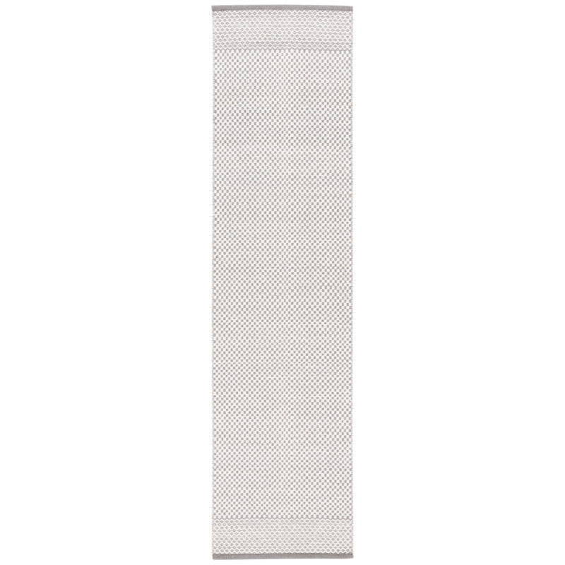 Wetherington Flat Weave Wool/Cotton Geometric Rug in Ivory/Gray, Runner 2'3" x 9'