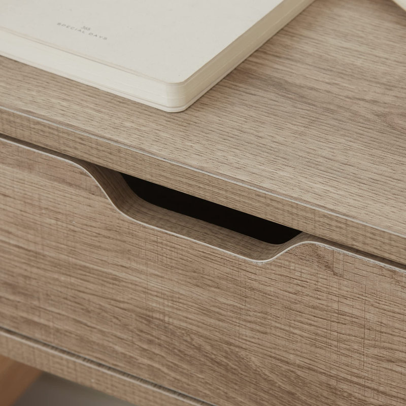 40cm W Manufactured Wood Bedside Table, Light Brown