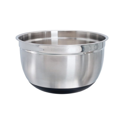 Buckingham Deep Salad Mixing Bowl Stainless Steel With Black Silicone Base