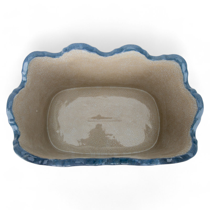 Garden Trellis Scalloped Porcelain Basin