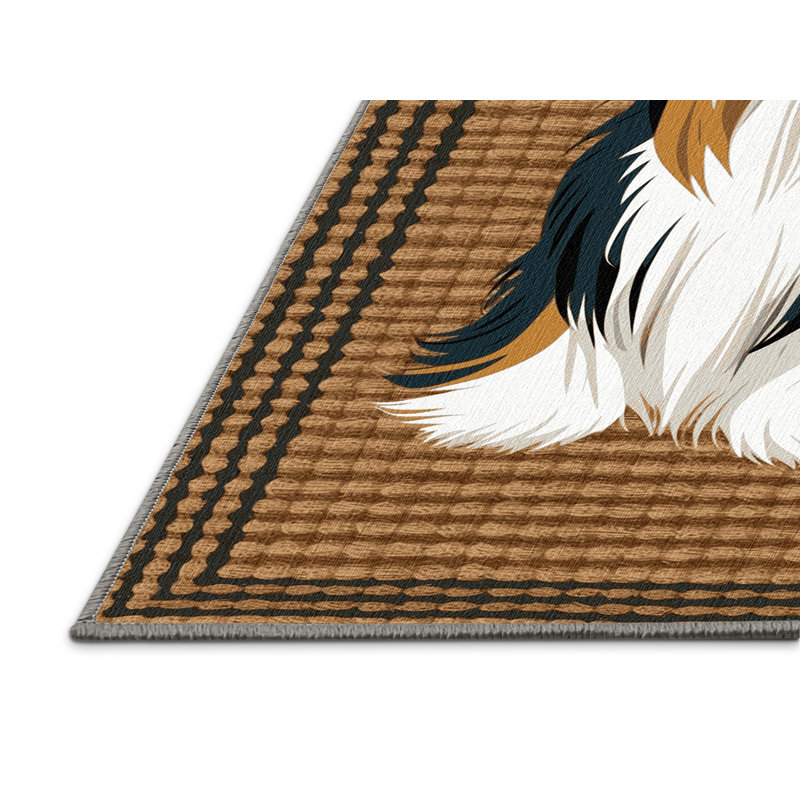  Tapis lavable pour chien Biewer Terrier, Rectangulaire 7 pi x 10 pi