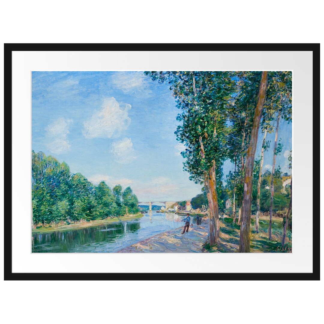 Gerahmtes Leinwandbild Saint Mammès June Sunshine von Alfred Sisley