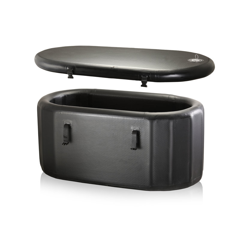 Portable Inflatable Oval Ice Bath Cold Plunge Tub with 1 HP Chiller Ice Bath 140 Gallon Full-Body Recovery, Black