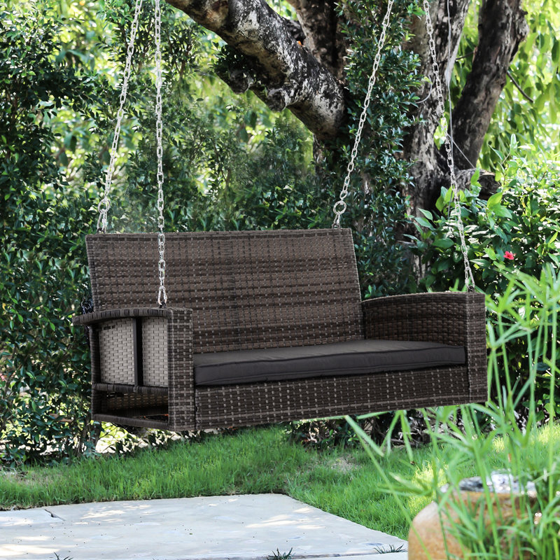 Chaise suspendue pour 2 personnes, gris, 550 lb Banc d'extérieur pour personnes avec capacité