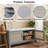 Bohemian Rattan Storage Bench with Cushion Seat Wooden Shoe Cabinet Bench for Entryway Hallway-2135780351