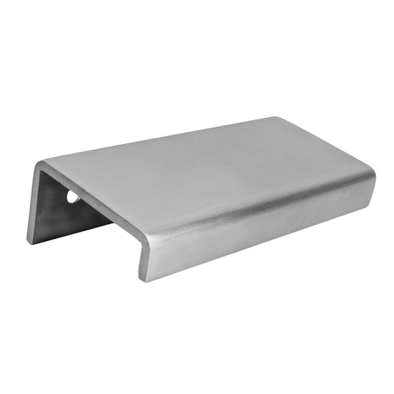 Modern Cabinet Finger Edge Pull, Satin Stainless Steel, 18.89