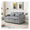 Coussin de futon moderne avec causeuse en velours avec lit escamotable, petit canapé-lit avec dossier inclinable réglable, coussins décoratifs, poches, meubles de salon, canapé-lit convertible 3 en 1