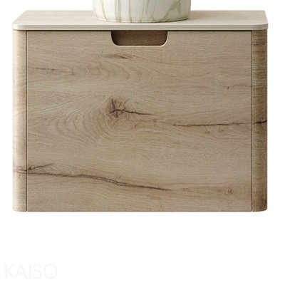 36'' Travertine-Pattern Sintered Stone Top And 7070 White Oak Woodgrain Cabinet With One Drawer, No Basin, No Faucet And Sink Cover