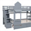 Lit superposé de style château avec 2 tiroirs, 3 tablettes et glissade-1107856966-1107856967