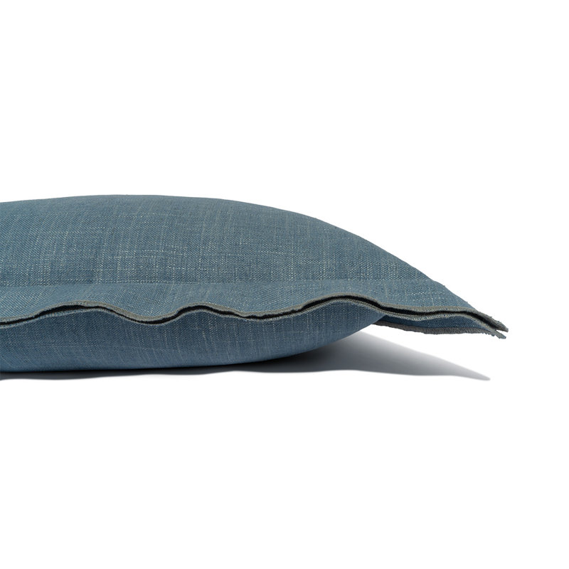 Lena Flange Throw Pillow, Lapis, Square 24"