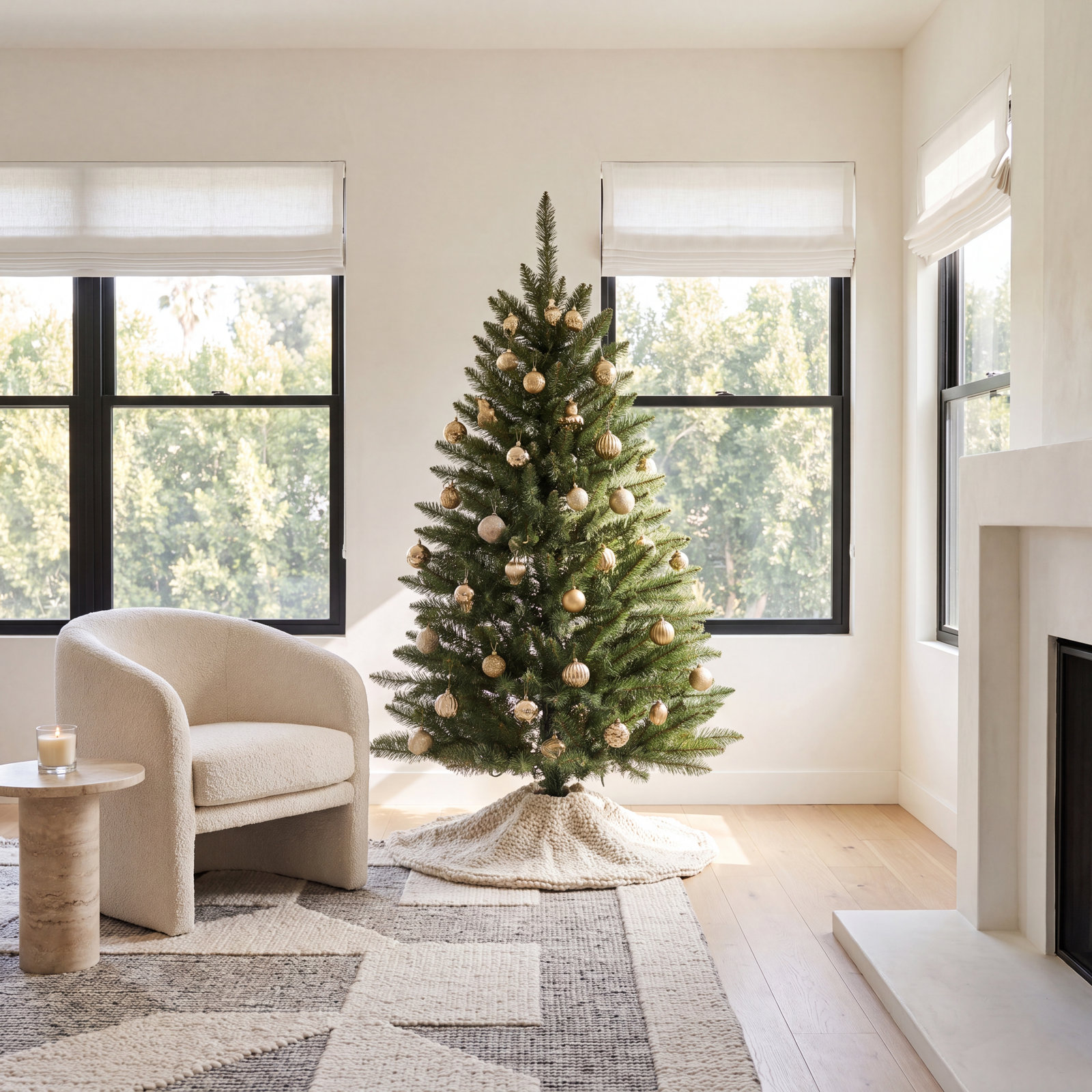 48' Lighted Artificial Fir Christmas Tree