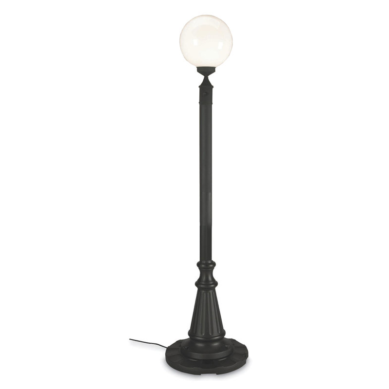 Lampadaire européen 1 lumière 85 po, Noir