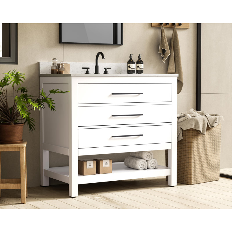 Meuble-lavabo simple 36 po_Moderne_VF60536-BS, Blanc