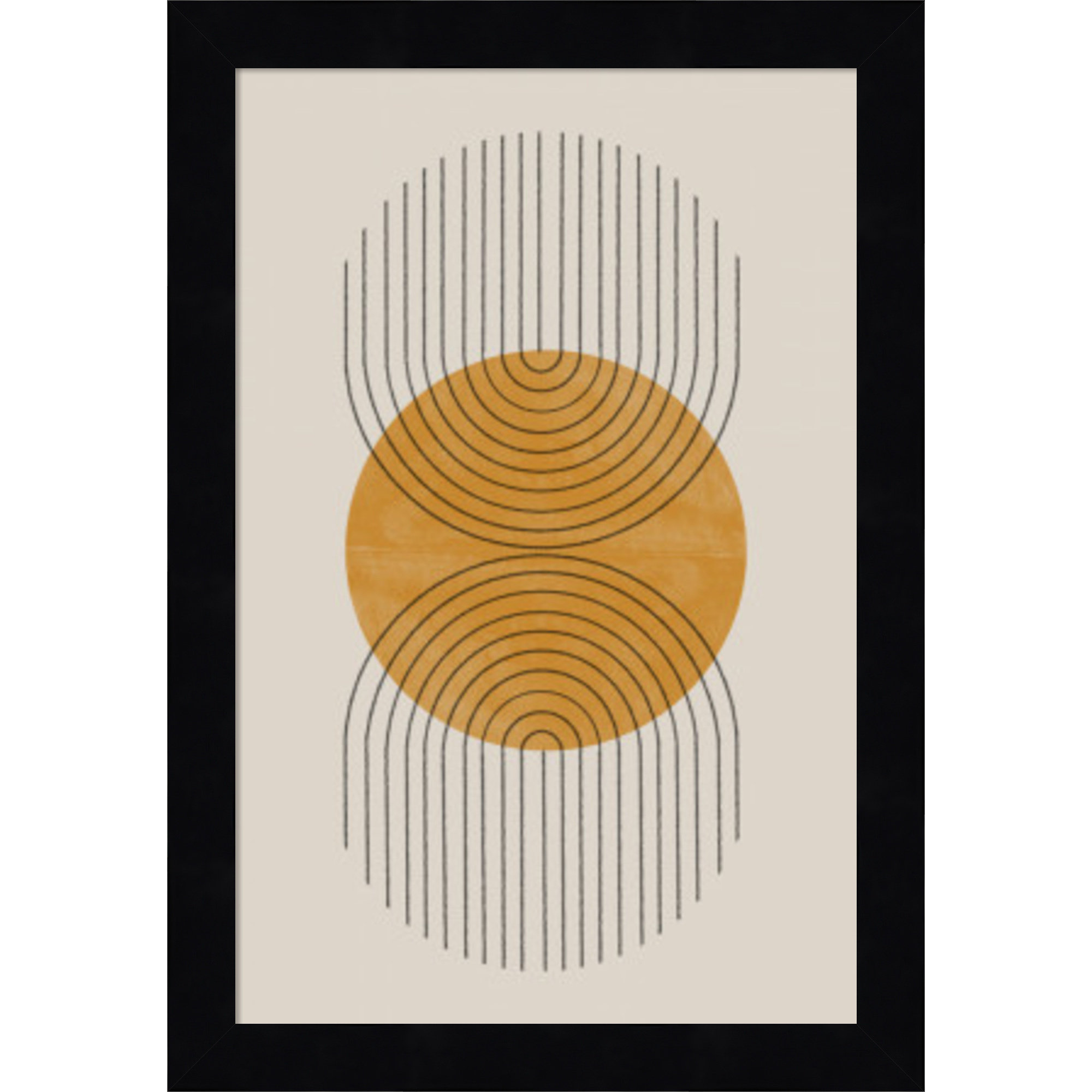 Perfect Point Yellow by The MIUUS STUDIO, 13" H x 9" W x 1" D, Black Framed