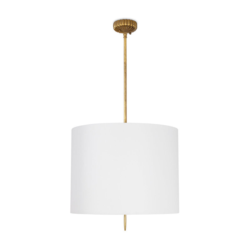 Clove Pendant Small (Natural Linen Shade), 14.5" H x 16" W x 16" D, 2 Lights
